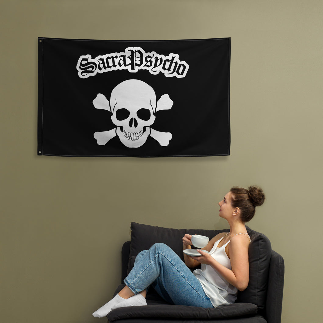 SacraPsycho Skull Flag