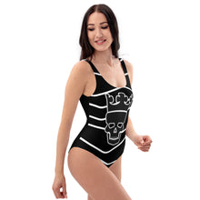 Load image into Gallery viewer, Black &amp; white One-Piece Swimsuit
