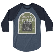 Load image into Gallery viewer, Sacra&amp;Psycho 3/4 sleeve raglan shirt
