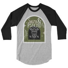 Load image into Gallery viewer, Sacra&amp;Psycho 3/4 sleeve raglan shirt
