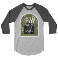 Load image into Gallery viewer, Sacra&amp;Psycho 3/4 sleeve raglan shirt
