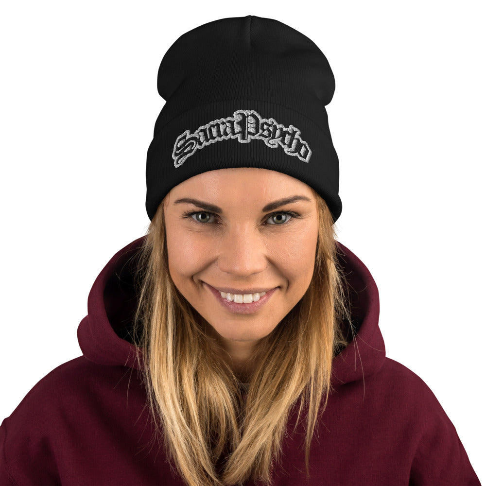 Psycho Beanie - White outline - SacraPsycho