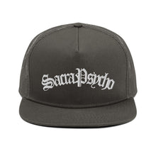 Load image into Gallery viewer, Mesh Back Snapback - White lettering - SacraPsycho
