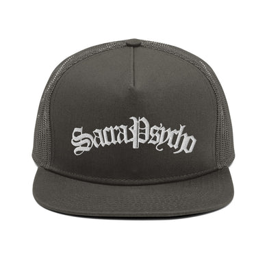 Mesh Back Snapback - White lettering - SacraPsycho