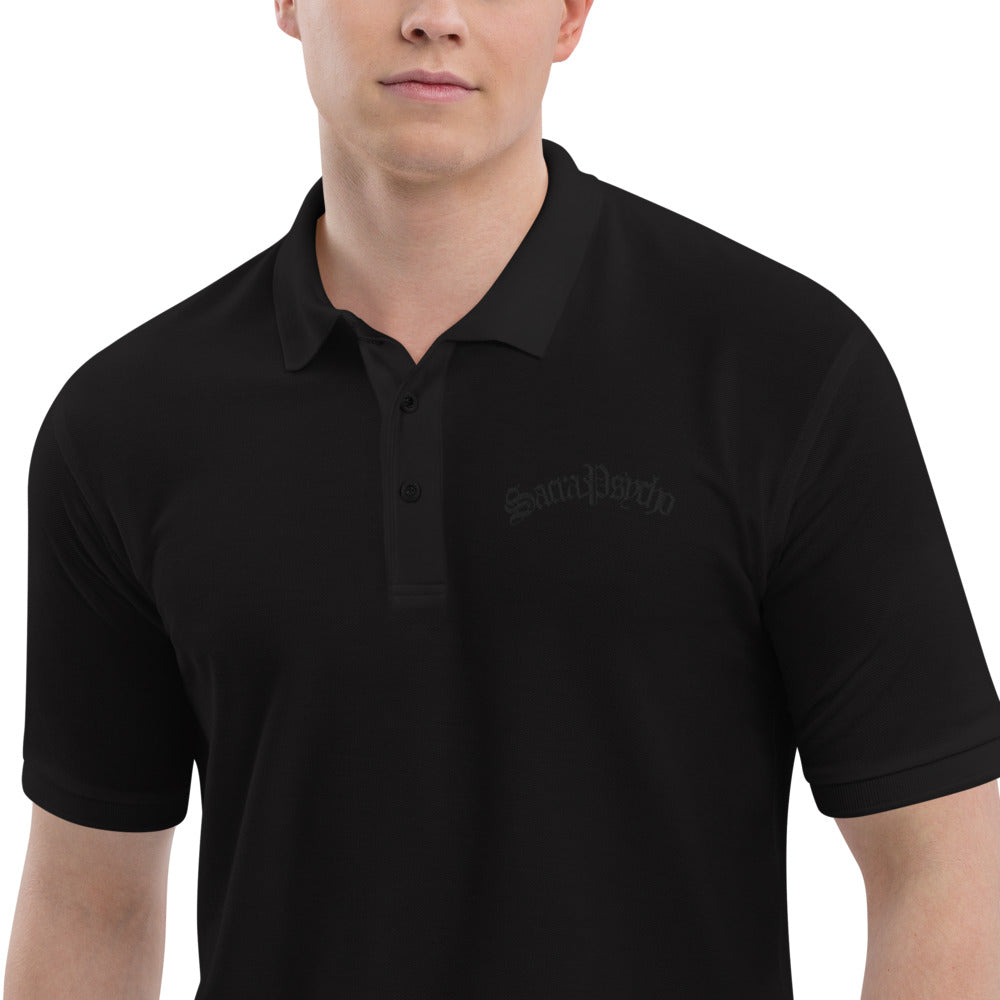 Men's Premium BroPolo - Black lettering - SacraPsycho